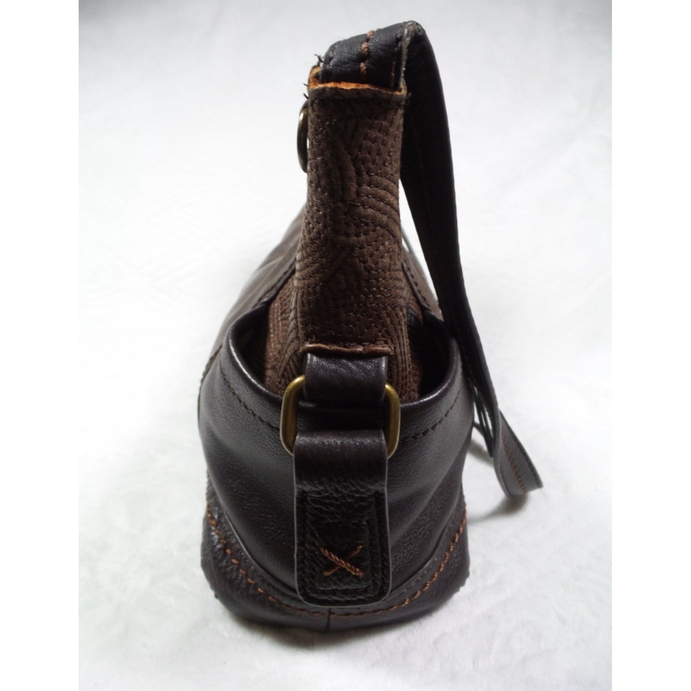 The Sak Kendra Hobo Leather Shoulder Bag Brown Zipper Pockets - Picture 5 of 11